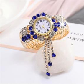 img 2 attached to Women'S Quartz Watches Alloy Steel Tassel Bracelet Fashion Bangle Wristwatch Gift For Her