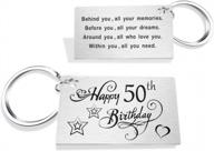 подарки на 50-летие для женщин и мужчин, 50-летние подарки на день рождения для него и нее, брелок с днем ​​​​рождения 50th логотип