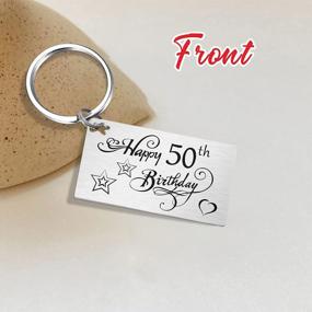 img 3 attached to 50Th Birthday Gifts For Women Men, 50 Year Old Birthday Gifts For Him Her, Happy 50Th Birthday Keychain