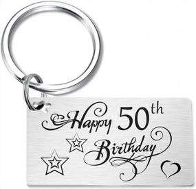 img 1 attached to 50Th Birthday Gifts For Women Men, 50 Year Old Birthday Gifts For Him Her, Happy 50Th Birthday Keychain