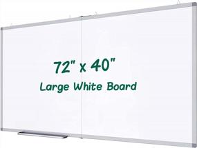 img 4 attached to 72 "X40" Магнитная доска для сухого стирания на стене с алюминиевой рамкой, 6 магнитами, 1 ластиком и 3 маркерами для школы домашнего офиса