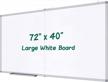 72"x40" magnetic whiteboard wall mount dry erase board with aluminum frame, 6 magnets, 1 eraser and 3 markers for home office school logo