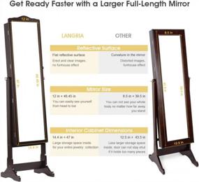 img 1 attached to Organize Your Jewelry With LANGRIA'S Lockable Free Standing Cabinet With 10 LEDs And Full-Length Mirror