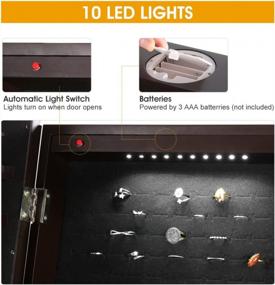 img 2 attached to Organize Your Jewelry With LANGRIA'S Lockable Free Standing Cabinet With 10 LEDs And Full-Length Mirror