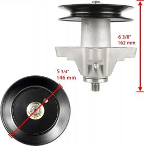 img 3 attached to Caltric 50" Deck Spindle Blade Belt Pulley Kit Compatible With Troy Bilt RZT 50 Mustang XP.