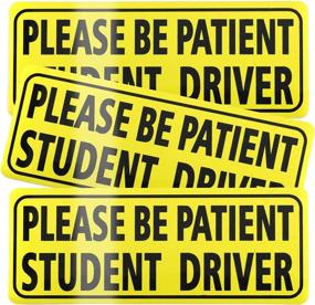 img 4 attached to 🚗 JUSTTOP 3pcs Student Driver Sticker for Car - Reflective Rookie Driver Bumper Sticker, Safety Warning for New Drivers, Please Be Patient Stickers - Teenage Driving Gifts (Black)