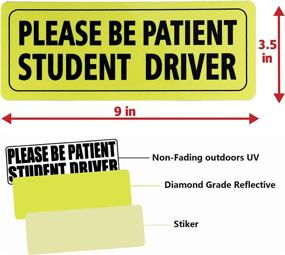 img 3 attached to 🚗 JUSTTOP 3pcs Student Driver Sticker for Car - Reflective Rookie Driver Bumper Sticker, Safety Warning for New Drivers, Please Be Patient Stickers - Teenage Driving Gifts (Black)