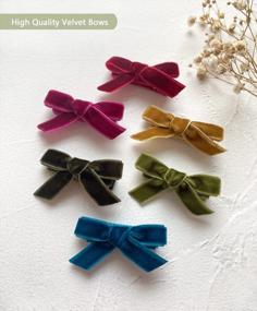 img 2 attached to Cherssy'S 20-Piece Mini Bow Barrettes: Velvet Baby Hair Clips With Fully Lined Alligator Clips For Fine Infant And Toddler Hair