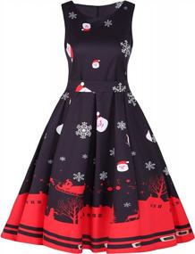 img 4 attached to Get Ready For Christmas With OQC Women'S Santa Claus Fit And Flare Dress With Belt