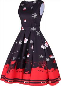 img 3 attached to Get Ready For Christmas With OQC Women'S Santa Claus Fit And Flare Dress With Belt