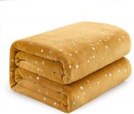 nanpiper throw blanket, ultra soft thick microplush bed blanket, all season premium fluffy microfiber fleece throw for sofa couch (throw size 50"x65", ginger) логотип