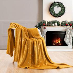 img 3 attached to NANPIPER Throw Blanket, Ultra Soft Thick Microplush Bed Blanket, All Season Premium Fluffy Microfiber Fleece Throw For Sofa Couch (Throw Size 50"X65", Ginger)