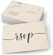 rustic kraft tan rsvp postcards (set of 50) - 4" x 6", blank with mailing side for wedding, bridal shower, baby shower - made in usa logo