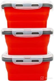 img 3 attached to 🥡 CCyanzi 3piece Collapsible Food Storage Containers: Space-Saving Silicone Lunch Container for Kitchen & Camping