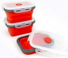 img 2 attached to 🥡 CCyanzi 3piece Collapsible Food Storage Containers: Space-Saving Silicone Lunch Container for Kitchen & Camping