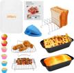 upgrade your ninja foodi experience with 9pc air fryer accessory set: non-stick cake pans, bread rack, skewer rack, cake cups, silicone mitts, air fryer liners & recipes! logo