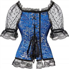 img 2 attached to Elegant Overbust Renaissance Corset With Lace And Ruched Sleeves For Women'S Princess Look