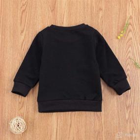 img 1 attached to Fall Clothes for Baby Girls and Boys: Letter 🍂 Printed Pullover Tops, Long Sleeve Shirt, Ribbed Sweatshirt, Loose Sweater Clothing