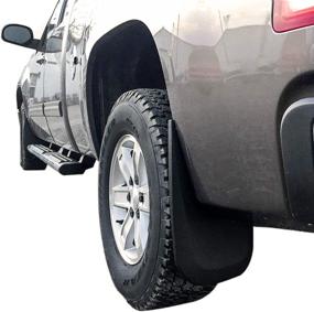 img 3 attached to 🚗 High Quality Mud Flaps for GMC Sierra 1500 (2007-2013) & 2500 3500 (2007-2014) - Front and Rear Splash Guards - Molded Full 4pc Set (2007 with New Body Style)