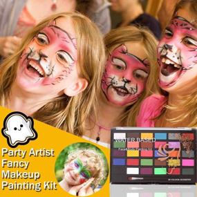 img 2 attached to Professional Face And Body Painting Kit For Kids And Adults - 30 Water-Based Colors Palette, 32 Stencils, 10 Brushes - Ideal For Halloween And Other Events