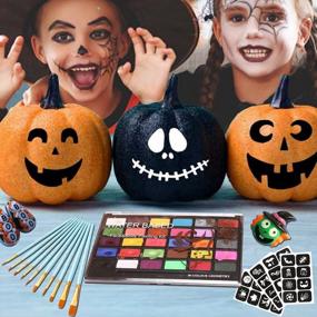 img 3 attached to Professional Face And Body Painting Kit For Kids And Adults - 30 Water-Based Colors Palette, 32 Stencils, 10 Brushes - Ideal For Halloween And Other Events