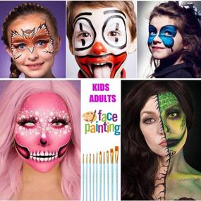img 1 attached to Professional Face And Body Painting Kit For Kids And Adults - 30 Water-Based Colors Palette, 32 Stencils, 10 Brushes - Ideal For Halloween And Other Events
