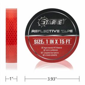 img 3 attached to High-Intensity Red Reflective Tape - 1 Inch Wide And 15 Feet Long For Vehicles, Trucks, Bikes, And Helmets - DOT-C2 Safety Conspicuity Tape For Trailers And Cargos By STARREY