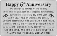 unique 6 year anniversary wallet card gifts for him and her logo