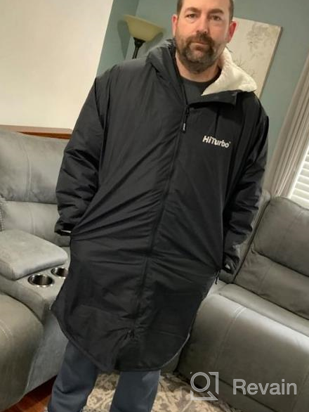 img 1 attached to Swim Parka Changing Robe Windproof Surf Poncho Warm Waterproof Oversized Coat With Hood Thicken Lining review by Matthew Blustein