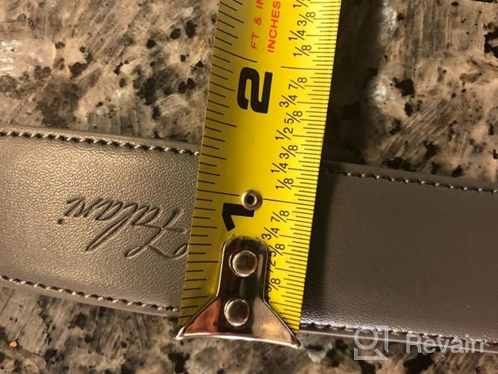 img 1 attached to Falari Leather Ratchet Strap 8004 DGY M36: The Perfect Men's Accessory for Style and Functionality review by Flee Pannell