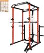 ritfit power cage with lat pulldown & weight storage + optional weight bench | 1000lb capacity | home & garage gym squat rack | 13 attachments for full body workout | astm-certified logo