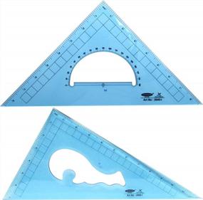 img 4 attached to Pack Of 2 Large Transparent Triangle Ruler Set Square: 12 Inch- 30/60 Degree & 9 Inch 45/90 Degree Essential For School And Work Use (Inch Scale)