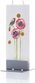 img 4 attached to Unique Hand Painted Bird On Poppies Candle - Perfect Home Décor Accent & Gift Idea!