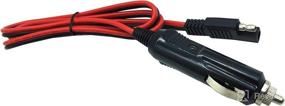 img 3 attached to 🔌 Cigarette Lighter to SAE Cable for Car Charging – Halokny 14AWG 12V Plug & Quick Release Adapter Extension - 15A Fuse & LED Light - 3ft/1m Length