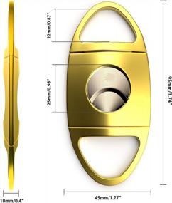 img 1 attached to Upgrade Your Smoking Experience With OYHBO Premium Double-Bladed Gold Cigar Cutter!