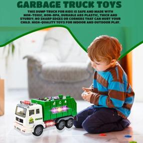 img 3 attached to Friction Powered Bump N Go Garbage Truck Toy With Lights And Sounds - Perfect Waste Recycling Management Toy For Boys And Toddlers