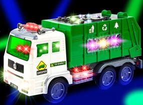 img 4 attached to Friction Powered Bump N Go Garbage Truck Toy With Lights And Sounds - Perfect Waste Recycling Management Toy For Boys And Toddlers