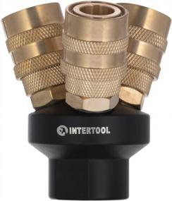 img 1 attached to Intertool 1/4-Inch Female NPT 3-Way Round Air Splitter Manifold With Quick Coupler Connectors (W-Type PT08-1853) - Optimized For Search Engines