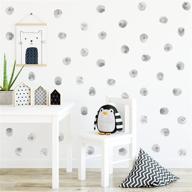 🌈 royolam gray polka dots wall decals: 72pcs nursery watercolor stickers for kids - removable, waterproof wall art decor for classroom, living room, bedroom (6 sheets) логотип