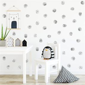 img 4 attached to 🌈 RoyoLam Gray Polka Dots Wall Decals: 72pcs Nursery Watercolor Stickers for Kids - Removable, Waterproof Wall Art Decor for Classroom, Living Room, Bedroom (6 Sheets)