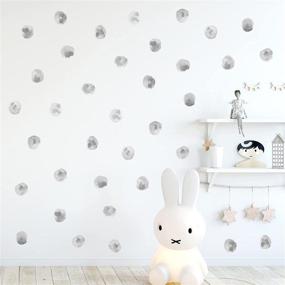 img 3 attached to 🌈 RoyoLam Gray Polka Dots Wall Decals: 72pcs Nursery Watercolor Stickers for Kids - Removable, Waterproof Wall Art Decor for Classroom, Living Room, Bedroom (6 Sheets)