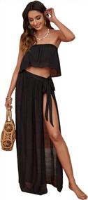 img 2 attached to Stylish Women'S Beachwear: Bandeau Top And Cover Up Skirt Set By Floerns Swimwear
