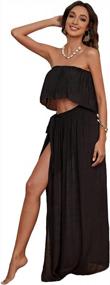 img 4 attached to Stylish Women'S Beachwear: Bandeau Top And Cover Up Skirt Set By Floerns Swimwear