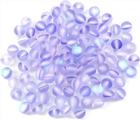 img 2 attached to 100Pcs 8Mm Matte Crystal Glass Beads With Hole For Jewelry Making Crafts DIY - Houlife Mermaid Round Aurora Purple-1