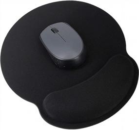 img 4 attached to Mouse Pad With Support Bar, Ergonomic Mouse Pad With Gel Wrist Rest Support, Gaming Mouse Pad With Lycra Cloth, Non-Slip PU Base For Computer, Laptop, Home, Office & Travel, Black