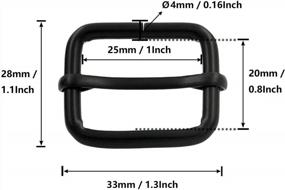 img 3 attached to 3/4 Inch Metal Slide Adjuster Buckle Tri-Glides With Movable Center Bar For Straps - BIKICOCO