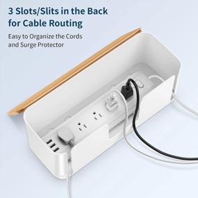img 2 attached to 2-Pack White Cable Management Box с бамбуковой крышкой - Hide Power Strip &amp; Wires, Home Office Cord Wire Organizer Hider Box.