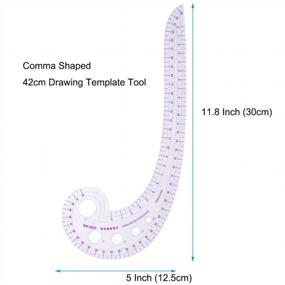img 3 attached to UTENEW French Curve Ruler Sewing, Comma Shaped 42Cm Drawing Template Tool, Drafting Clothes Sleeves 2 Pack