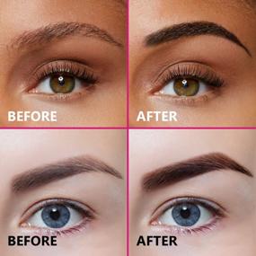 img 3 attached to IMethod Eyebrow Tattoo Peel Off - Гель для татуировки бровей Оттенок для бровей Стойкий гель для бровей, водонепроницаемый набор для бровей с 29 трафаретами для бровей, набор для татуировки с натуральными бровями для макияжа, полупостоянный краситель для бровей