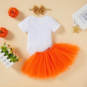 img 3 attached to Adorable Turkey Santa Striped Tutu Dress With Headband Set For Baby Girls: Perfect For Thanksgiving And Christmas Celebrations